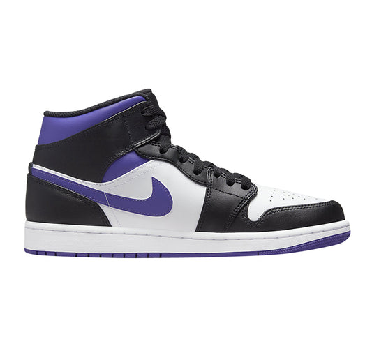 Jordan 1 Mid White Black Purple